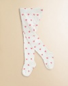 Sweet hearts are sprinkled allover micro-ribbed tights that stay in place and look oh so pretty doing it.Elastic waistbandScreened hearts70% cotton/25% nylon/5% spandexMachine washImported