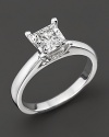 Easy elegance. A beautiful solitaire ring crafted from white gold and a single brilliant diamond.