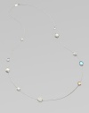 From the Wonderland Collection. A delicate silver chain is sprinkled with faceted round stones, including colorful quartz-layered doublets, iridescent mother-of-pearl and radiant clear quartz.Mother-of-pearl and clear quartzSterling silverLength, about 40Lobster claspImported