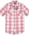 The perfect warm-weather look. This crisp plaid shirt from American Rag is the one you can't wait to wear.