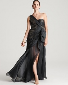 Tadashi Shoji Gown - One Shoulder Bow