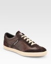 Sporty, heritage-inspired silhouette in refined leather and suede.Leather upperLeather liningRubber soleMade in Italy