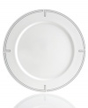 With a pure white finish and simple, geometric edge in durable bone china, Links dinner plates from Hotel Collection have a look of quiet elegance that's ideal at modern tables.