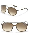 Subtle sophistication on summer shades, from Tom Ford. Single bridge design with nose tabs to secure fit.