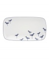 Cute sea birds flock to the table on this bone china Sandpiper hors d'oeuvres tray, a whimsical addition to nautical-themed Wickford dinnerware from kate spade new york.