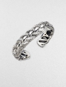 From the Woven Cable Collection. Bold and beautiful, textured and smooth cables intertwine elegantly in a graceful sterling silver cuff. Sterling silver Diameter, about 2¼ Width, about ½ Imported