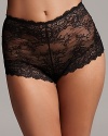 Elegant lace lends alluring style to these boyshorts from Wacoal.