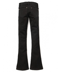 These go-to Aqua jeans boast a trend-right skinny silhouette with whiskered detailing and a fun kick of retro flare.