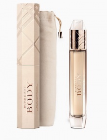 Burberry Body is an effortlessly sensual, feminine fragrance. An eclectic combination of luxurious ingredients. Top notes of fresh green absinthe, illuminating peach and delicate freesia. Floral heart notes of natural rose absolute, iris and warm sandalwood. Base notes of woody cashmeran, creamy vanilla, amber and musk. 