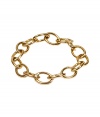 Stylish ring of fine 14-karat gold-plated brass metal link chains - Fashionable yet wonderfully elegant, cool and trendy - High-quality costume jewelry - Transitions from a shift dress, to leather pants and a silk blouse, or a cocktail dress