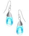 It's a wrap! Bright blue beads wrapped in silver wire add brilliant color to your look. Haskell earrings crafted in silver tone mixed metal with acrylic accents. Approximate drop: 1-1/4 inches.