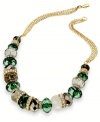 Rondelles rule the day in this necklace from INC International Concepts. Crafted from gold-tone mixed metal, the necklace gets a fashion infusion with the green, gold-colored and clear accents. Approximate length: 19 inches + 2 inch extender.