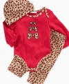 Give her fierce fashion with this animal print bodysuit and pant set from First Impressions.