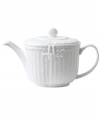 Nantucket Basket is a fine, all-white Wedgwood china dinnerware and dishes pattern with an embossed basket-weave pattern on the edges.