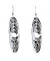 Chic and unique: An array of open-cut oval shapes form a layered look in these distinctively-designed earrings from Sequin. Set in silver tone mixed metal. Approximate drop: 2-1/2 inches.