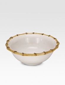 An elegant, extremely versatile cereal bowl in lasting ceramic stoneware with handpainted bamboo detail. From the Classic Bamboo Collection16-oz. capacity2½H X 6½ diam.Ceramic stonewareDishwasher safeImported 