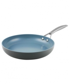 Where cookware is always greener! Your eco-friendly go-to for healthier meals, this versatile fry pan utilizes a heavy aluminum base and natural Thermolon nonstick technology for beautifully and evenly browned food. Made from up-cycled materials for a healthier, earth conscious approach to feeding the ones you love. Lifetime warranty.