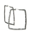 Dare to get funky with a not-so-average pair of hoops. Earrings by RACHEL Rachel Roy feature a chunky square design in worn hematite tone mixed metal. Approximate diameter: 2 inches.