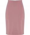 Sleek and chic, this easy to style pencil skirt from Schumacher is ultra-flattering without compromising comfort - Classic pencil silhouette, thin waistband, figure-enhancing back seaming details and slit, concealed back zip closure - Style with a tie-neck blouse, a blazer, and peep-toe pumps