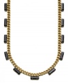 Set the trend with this stylish Jessica Simpson necklace in goldtone mixed metal and black beads. Approximate length: 30 inches.