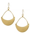 Lunar luminescence. Kenneth Cole New York's chic crescent moon earrings shine in gold tone mixed metal. Approximate drop: 1-3/4 inches.