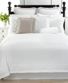 Clover embroidery along the scalloped edges of this neckroll pillow from Martha Stewart Collection presents a charming touch. Its luxuriously soft cotton fabric offers a classic accent to your bedding. (Clearance)