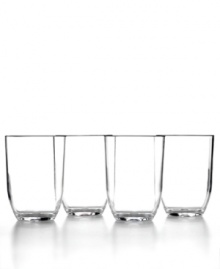 A smart solution for drinks on the patio or a table full of kids, these acrylic double old-fashioned glasses from Martha Stewart Collection are easier to carry and less likely to break than glass alternatives.