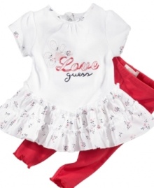 All you need is love. And she'll definitely get a lot of it in this adorable tunic and leggings set from Guess.