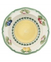 French Garden accessory pieces complement-and complete-the mix-and-match dinnerware and dishes from Villeroy & Boch. In Fleurence, with a pale yellow center and summer fruits around the rim.