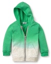 Active wear gets a boho-inspired accent with this vibrant ombre hooded zip up from Splendid.