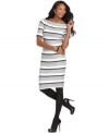 Multi-hued pintuck-pleated stripes make this Maggy London dress an eye-catching wardrobe addition that easily transitions from your desk to dinner out with girlfriends. (Clearance)