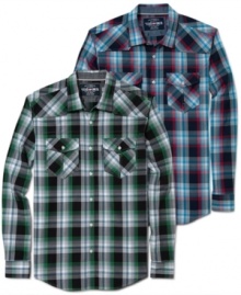 A bit of western-inspired style adds hip style to these plaid shirts from Ecko Unltd.