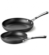 From hash browns to fried eggs, this skillet set from Simply Calphalon is a cooking jack-of-all-trades. A truly indispensable duo browns and sautés beautifully, while also releasing food with professional ease thanks to its double coating of exclusive nonstick formula. 10-year warranty.