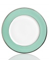 Simply sophisticated, this Color Studio platter from Mikasa boasts bands of turquoise and platinum in timeless bone china.