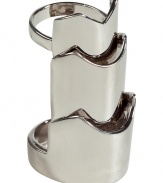 Make a stylish statement in this large hinge ring from New York Jewelry designer Eddie Borgo - Rhodium-plated three-part hinge ring - Pair with a figure-hugging cocktail sheath or an elevated jeans-and-tee ensemble