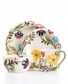 Hand painted with folksy florals, the Jardin place settings from Vida by Espana delivers colorful fresh-for-spring style along with everyday durability.