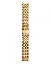 Gleaming gold-plated stainless steel links lend a glamorous feel to Michele's classic bracelet strap. Interchangeable with any Michele watch head from the Sport Sail collection.