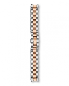 Triple link bracelet watch strap with deployment closure in from Michele.