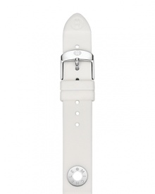 Do the white thing with this silicone watch strap from Michele, accented by a stainless steel buckle. This band makes your practical piece pop.