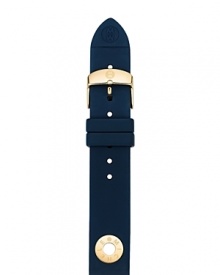 Enlist in the navy with this silicone watch strap from Michele, accented by a gleaming buckle. This band makes your practical piece pop.