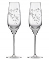 Perfect your toast with kate spade. Stems of leafy foliage flourish on Gardner Street flutes, featuring sparkling crystal bowls and silver-plated stems. A thoughtful gift for brides-to-be!