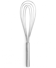 The chef's choice for folding ingredients into delicate mixes or stirring smaller batches, this stainless steel flat whisk is a smart & handsome addition to your kitchen arsenal. Plus, the durable design is dishwasher-safe for hassle-free prep from start to finish.