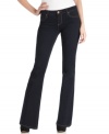 These flared jeans by Kut from the Kloth feature a chic, dark wash and look great for day or night! Try them with a printed blouse and platform shoes for retro-inspired style.