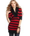 Planet Gold's striped tunic is a fall staple for your casual-wardrobe. Pair it with jeggings for a daytime date.