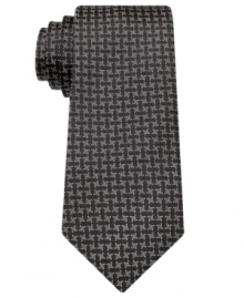 Texture your look. This basketweave tie from Bar III gives your look instant depth and dimension.