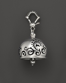 Inspired by Zen philosophy, this intricately detailed, blackened and polished sterling silver meditation bell from Paul Morelli jingles softly.