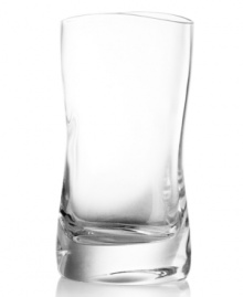 With a curved edge and heavy base, River highball glasses flow and catch the light like water in luminous crystal from Nambe drinkware.