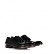 Inject dandyish style into your look with these ultra-sophisticated lace-up shoes from Paul Smith - Rounded upturned toe, chunky low heel, lace-up, shiny supple leather - Style with straight leg jeans and a cashmere pullover or a sleek suit