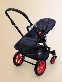 The neon collection includes a Bugaboo Cameleon3 stroller with matching Footmuff and a Bugaboo Bee Neon stroller with a matching Baby Cocoon and Footmuff.