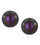 Stunning subtlety. Majorica's stud earrings are crafted from sterling silver with a Tahitian organic man-made pearl (8 mm) in the center for a bold, yet subdued, statement. Approximate diameter: 1/3 inch.